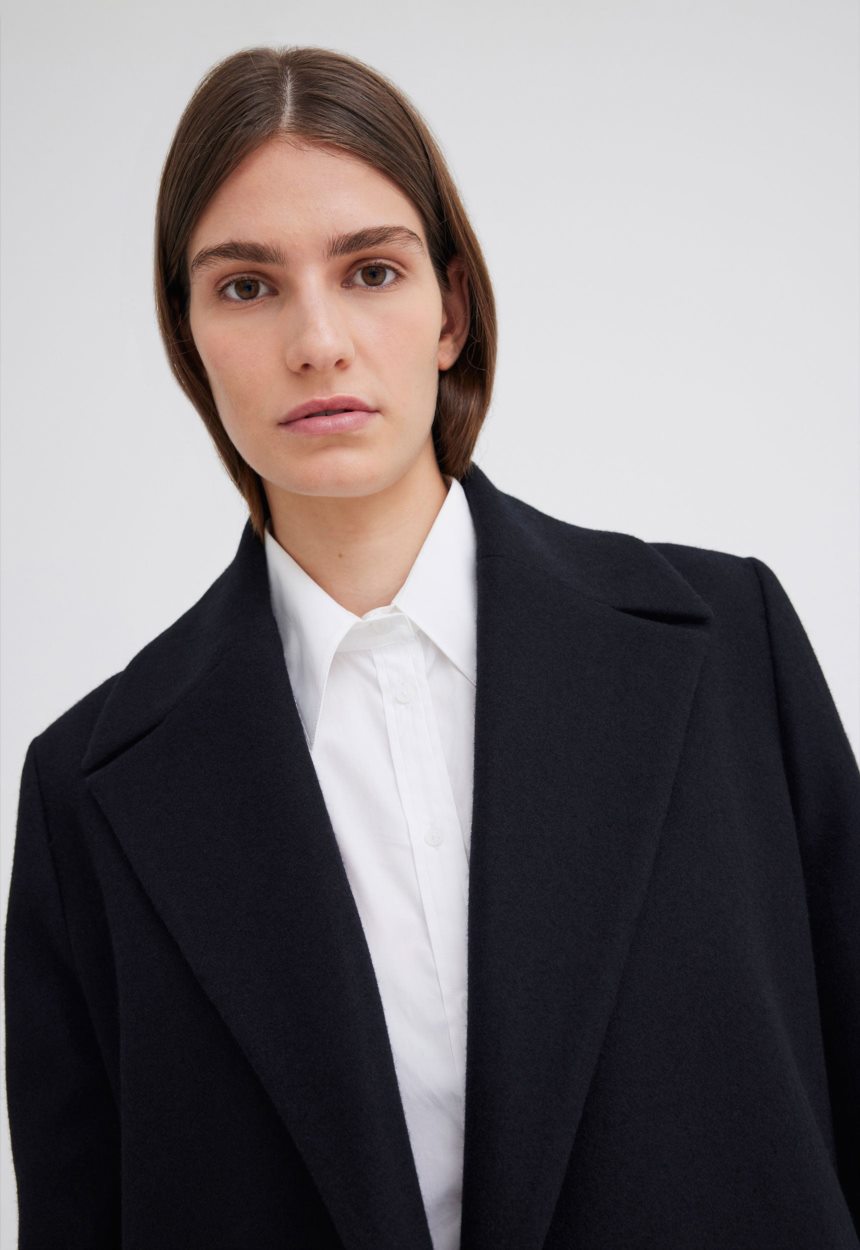 Jac + Jack Pagoda Merino Wool Blazer - Black